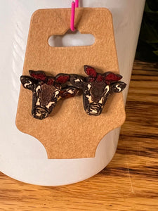 Cow with bandana stud earring
